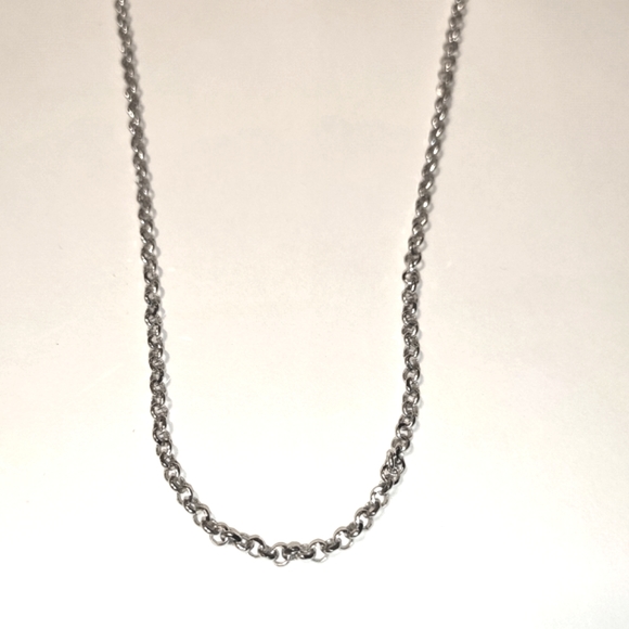 Heavy Long Solid 14K White Gold Chain - Picture 3 of 14